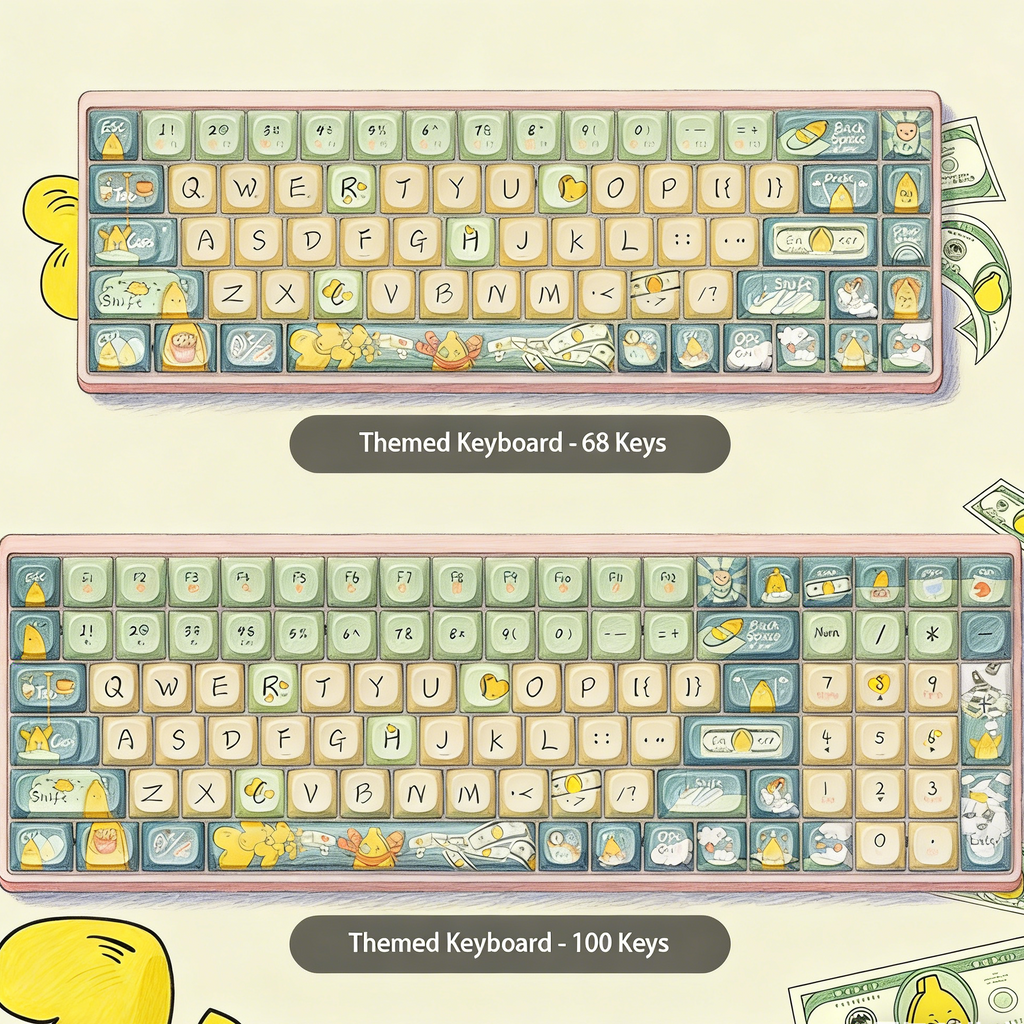 "Work-Life Banana" Hilarious Corporate-Themed Mechanical Keyboard | 68/100 Keys