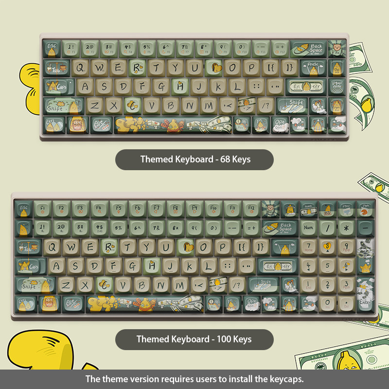 "Work-Life Banana" Hilarious Corporate-Themed Mechanical Keyboard | 68/100 Keys