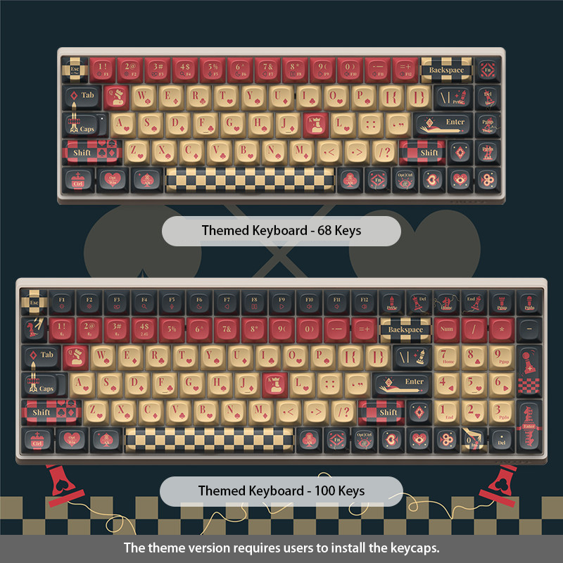 "Checkered Kingdom" Royal Mechanical Keyboard | Gothic Wonderland Aesthetic
