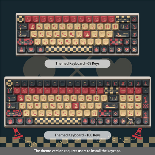 "Checkered Kingdom" Royal Mechanical Keyboard | Gothic Wonderland Aesthetic